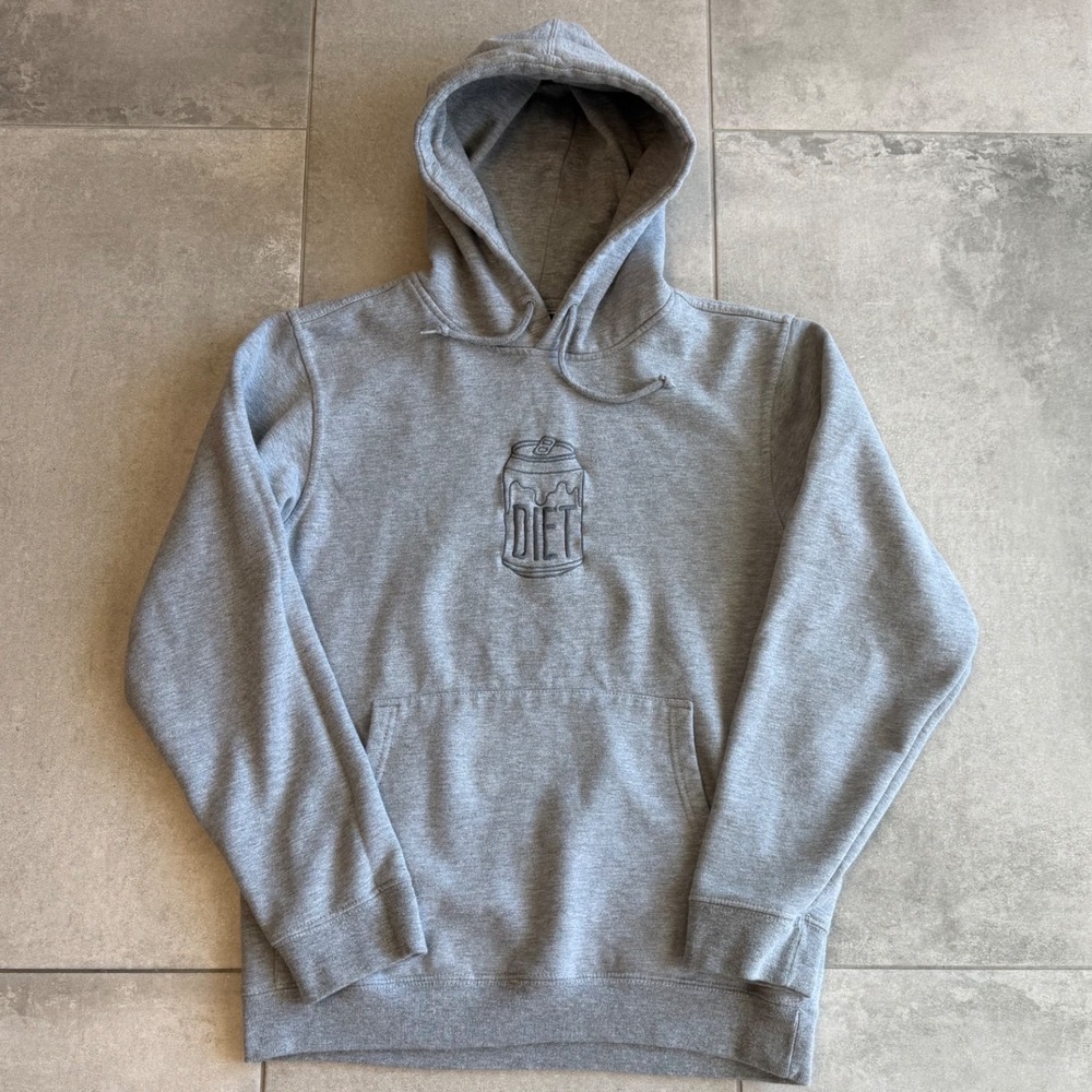 Shane Dawson Diet Soda Can Embroidered Heather Gray Hoodie Sweatshirt Mens Small
